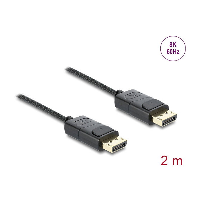DeLOCK Cable DisplayPort 8K 60 Hz con Geflechtmantel 2 m