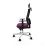 PIQUERAS Y CRESPO Silla de oficina Horna con mecanismo Sincro, Morado y Negro