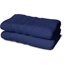 Lovely Home Juego de 2 toallas de ducha 70 x 140 cm Azul marino LOV3701393716543