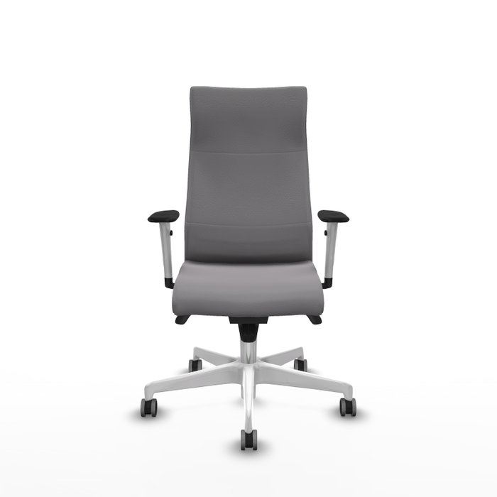 PIQUERAS Y CRESPO Sillón Albacete Gris con Mecanismo Sincro y Base Blanca