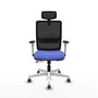 PIQUERAS Y CRESPO Silla de oficina Haches con mecanismo Sincro/Traslack Azul claro y Negro