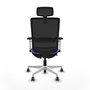 PIQUERAS Y CRESPO Silla de oficina Haches con mecanismo Sincro/Traslack Azul claro y Negro