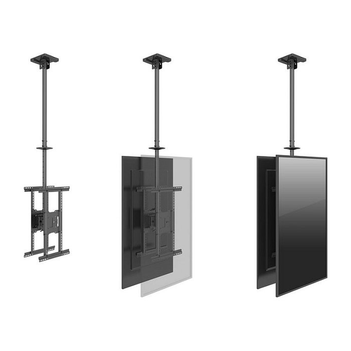 EQUIP Soporte TV Techo Doble Pantalla 39"-75" 2TFT hasta 80kg Inclinable Ajustable Negro