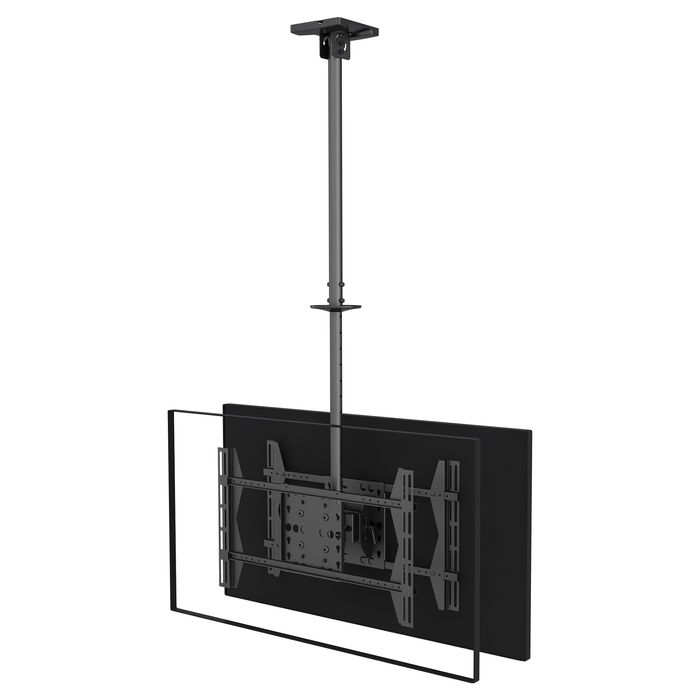 EQUIP Soporte TV Techo Doble Pantalla 39"-75" 2TFT hasta 80kg Inclinable Ajustable Negro