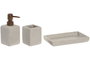 DKD Home Decor Set de Baño de 3 Piezas en Resina y ABS, Crema