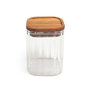 Inde Pote de Cristal Boro.Ottico T/Acacia Cuadrado, 400 ml, Capacidad 400ml, 8.2 x 8.2 x 10.7 cm, Modelo La Mediterran (12 Unidades)