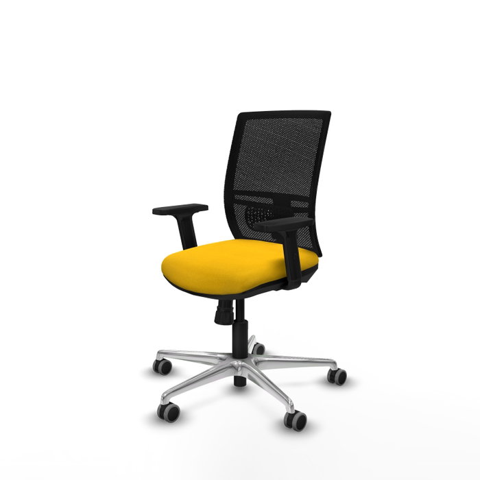 PIQUERAS Y CRESPO Silla de oficina Yunquera con mecanismo Sincro, Amarillo y Negro