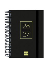 Agenda Escolar (2026-27) Finocam Secundaria Espiral Tapa Pp D/P 8º 120X164 Con Goma Negro
