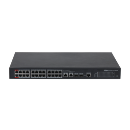 Dahua Switch Gestionable L2 DH-PFS4226-24ET-360-V3 - 24 Puertos PoE+ (10/100) + 2 SFP Gigabit, Hi-PoE 360W, Rackable