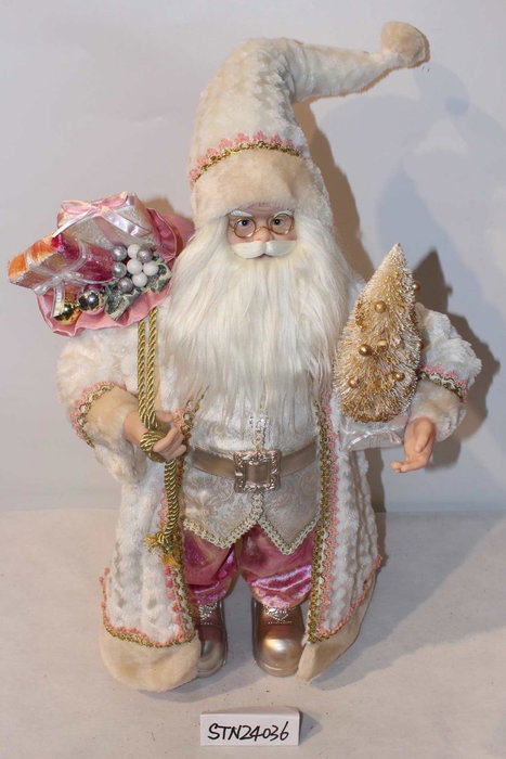 DKD Home Decor Figura Navidad Fantasia Rosa Gris Poliester Madera 22 x 50 x 42 cm