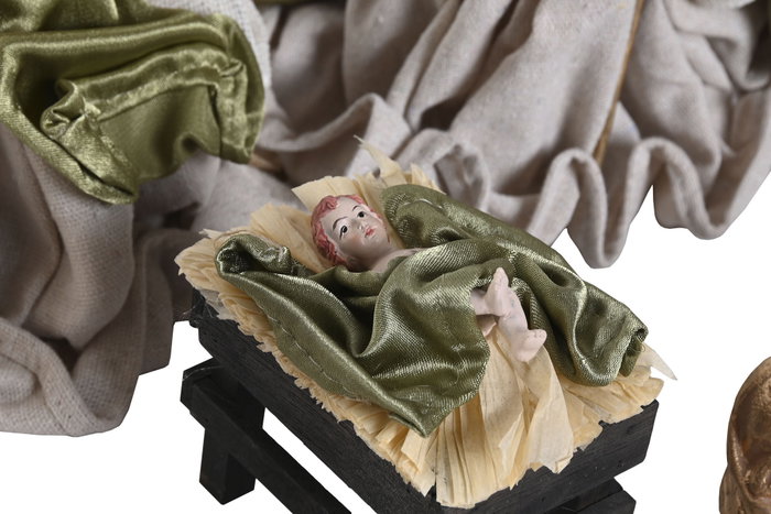 DKD Home Decor Set de Nacimiento de 9 Piezas Beige y Verde en Poliéster DKD Home Decor Set de Nacimiento de 9 Piezas Beige y Verde en Poliéster