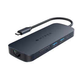 HYPER HD4004GL Hub de Interfaz USB 3.2 Gen 1 (3.1 Gen 1) Type-C 10000 Mbit/s Azul, Gris