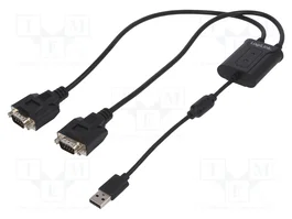 LOGILINK Convertidor USB 2.0 a 2x D-Sub 9 pin, 1,5 m, Negro