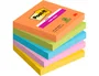 Post-it Bloc de Notas Adhesivas Super Sticky 76x76 mm con 90 Hojas Pack de 5 Bloc Colores Surtidos