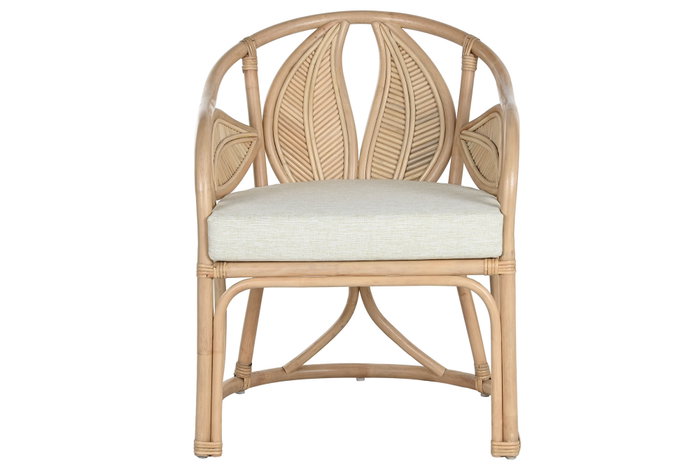 DKD Home Decor Silla de Ratán Natural con Detalles de Hoja DKD Home Decor Silla de Ratán Natural con Detalles de Hoja