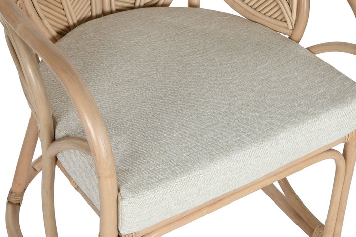 DKD Home Decor Silla de Ratán Natural con Detalles de Hoja DKD Home Decor Silla de Ratán Natural con Detalles de Hoja
