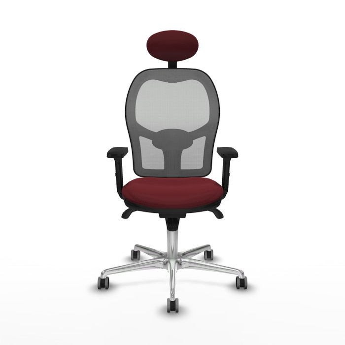 PIQUERAS Y CRESPO Silla de oficina Jorquera con mecanismo Sincro, Similpiel Granate y Malla Gris PIQUERAS Y CRESPO Silla de oficina Jorquera con mecanismo Sincro, Similpiel Granate y Malla Gris