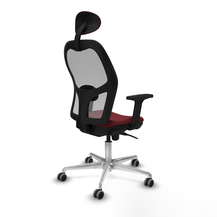 PIQUERAS Y CRESPO Silla de oficina Jorquera con mecanismo Sincro, Similpiel Granate y Malla Gris PIQUERAS Y CRESPO Silla de oficina Jorquera con mecanismo Sincro, Similpiel Granate y Malla Gris