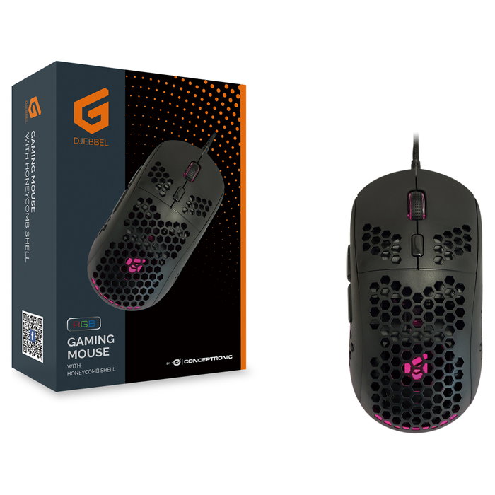 Conceptronic DJEBBEL04B Ratón Gaming 6400 DPI Negro
