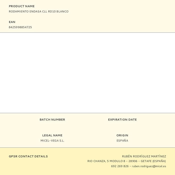 Edm Rodamiento endasa cll rd10 Blanco Nylon para Muebles 2 Unidades 33,5x15,5mm