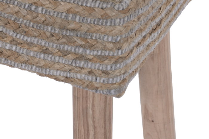 DKD Home Decor Reposapiés de Lana y Yute Trenzado a Mano