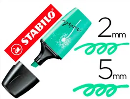 Stabilo Rotulador Boss Mini Pastel Love Pizca de Menta Fluorescente Punta Biselada Trazo 2-5 mm