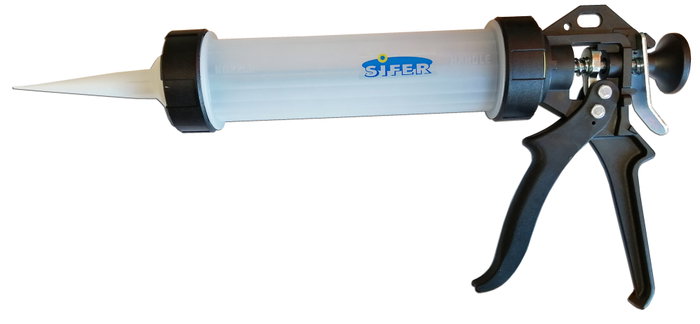 SIFER Pistola de Silicona Cerrada de Plástico 23cm para 300ml SIFER Pistola de Silicona Cerrada de Plástico 23cm para 300ml