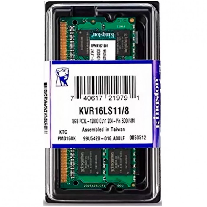 Kingston KVR16LS11/8 Memoria ValueRAM 8 GB DDR3L 1600 MHz SO-DIMM Kingston KVR16LS11/8 Memoria ValueRAM 8 GB DDR3L 1600 MHz SO-DIMM