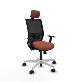 PIQUERAS Y CRESPO Silla de oficina Yunquera con mecanismo Sincro/Traslack, Marrón y Negro