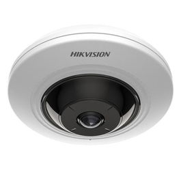 Hikvision Cámara IP Fisheye 5MP 1.05mm IR8 WDR 12V/PoE con Audio y Alarma