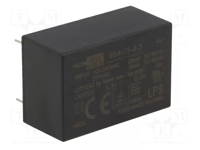 MEAN WELL IRM-01-3.3 Convertidor AC/DC 3,3V 1W MEAN WELL IRM-01-3.3 Convertidor AC/DC 3,3V 1W