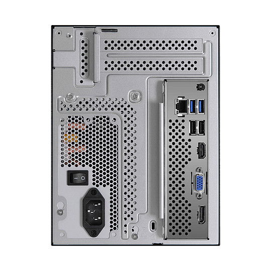 ASRock DeskMeet X300 Caja PC AMD AM4 SFF 8L con Fuente 500W, 4x SO-DIMM DDR4, 1x PCIe x16, 4x SATA, 1x M.2, para Ryzen 3/5 - Negro