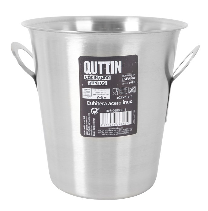 Inde Cubitera de Acero Inoxidable Ø22 cm 5 Litros - Quttin (8 Unidades)