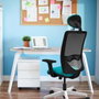 PIQUERAS Y CRESPO Silla de oficina Zulema con mecanismo Sincro, Verde y Blanco