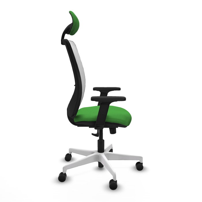 PIQUERAS Y CRESPO Silla de oficina Zulema con mecanismo Sincro, Verde y Blanco