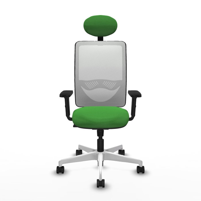 PIQUERAS Y CRESPO Silla de oficina Zulema con mecanismo Sincro, Verde y Blanco