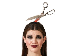Diadema con Tijeras para Disfraz de Carnicero y Halloween con Metal en Relieve de Atosa