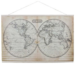 Home Deco Factory Mural Mapamundi Tela Colección Industriel 110x94 cm