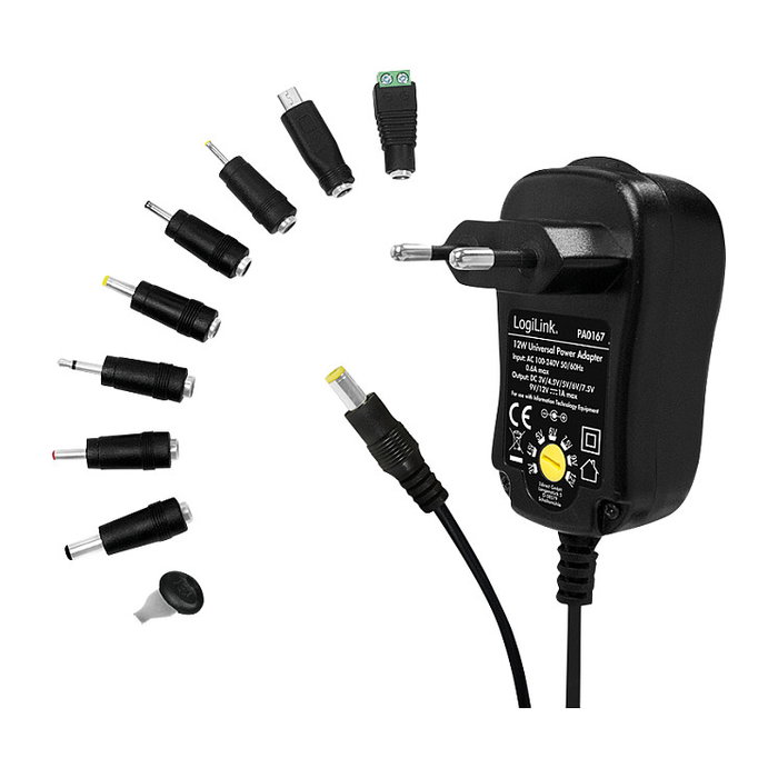 LogiLink Fuente de alimentación universal 3-12V, 12W