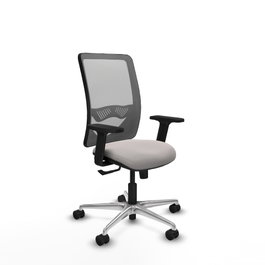 PIQUERAS Y CRESPO Silla de oficina Zulema con mecanismo Sincro, Blanco y Gris