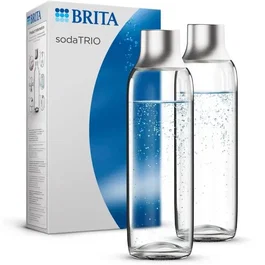 Brita BRI4006387118426 Pack 2 Botellas de Vidrio sodaTRIO 1L