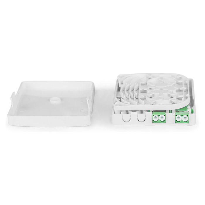 DIGITUS FTTH Carcasa con 2 Acoplamientos LC/APC DX para Montaje en Pared Blanco ABS/Policarbonato
