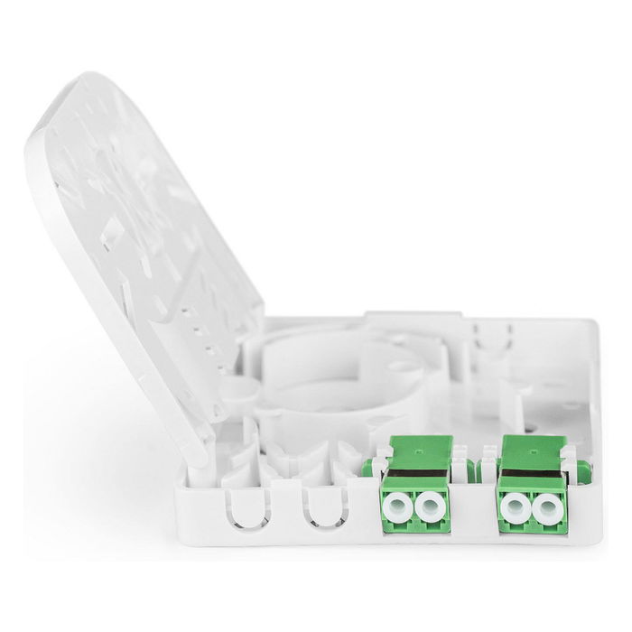 DIGITUS FTTH Carcasa con 2 Acoplamientos LC/APC DX para Montaje en Pared Blanco ABS/Policarbonato