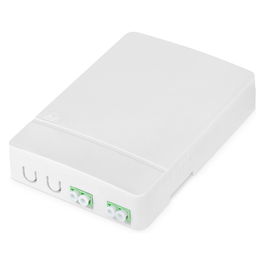 DIGITUS FTTH Carcasa con 2 Acoplamientos LC/APC DX para Montaje en Pared Blanco ABS/Policarbonato