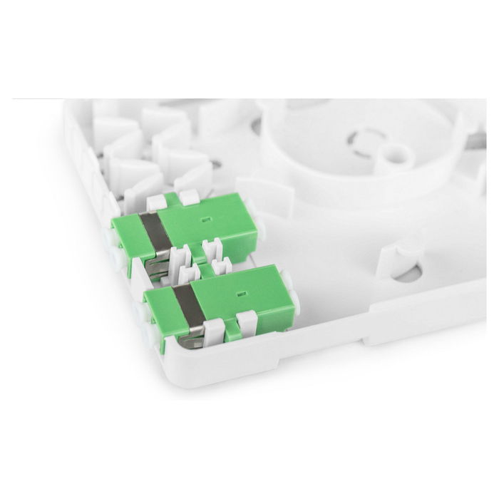 DIGITUS FTTH Carcasa con 2 Acoplamientos LC/APC DX para Montaje en Pared Blanco ABS/Policarbonato