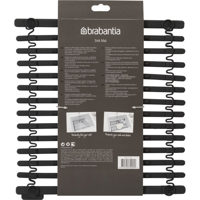 Brabantia Esterilla de Fregadero de Silicona Gris Oscuro