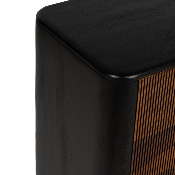 Aparador Marrón-Negro Madera Salón 160 X 40 X 75 cm