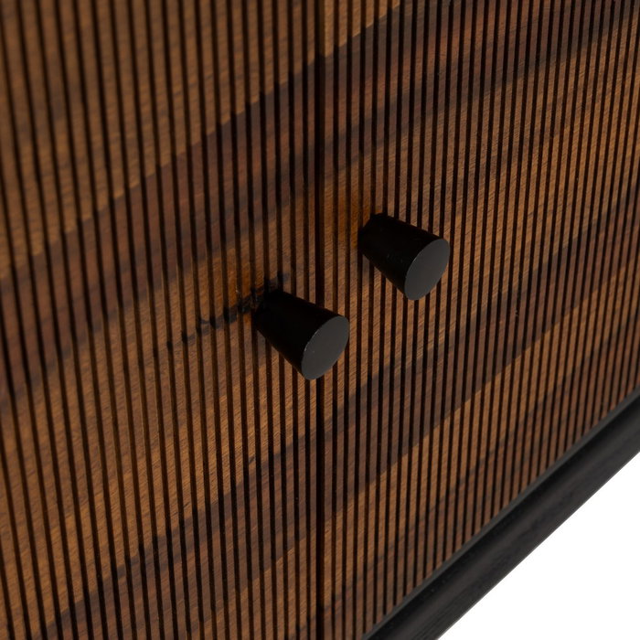 Aparador Marrón-Negro Madera Salón 160 X 40 X 75 cm