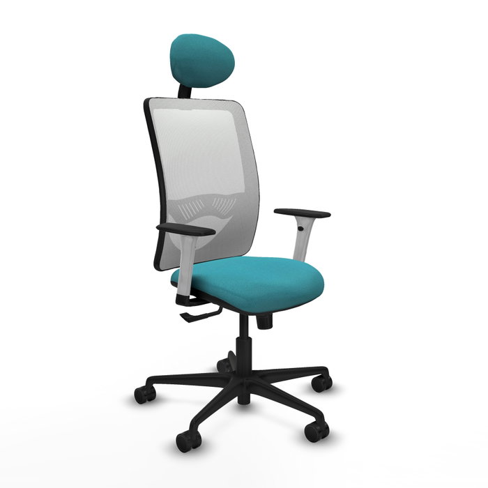 PIQUERAS Y CRESPO Silla de oficina Zulema con mecanismo Sincro, Turquesa y Blanco PIQUERAS Y CRESPO Silla de oficina Zulema con mecanismo Sincro, Turquesa y Blanco