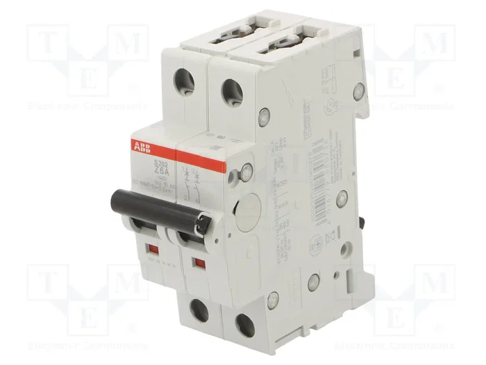 ABB Interruptor magnetotérmico S200 2 polos 6A Caract Z ABB Interruptor magnetotérmico S200 2 polos 6A Caract Z